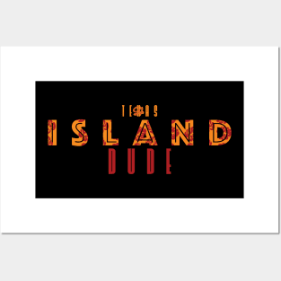 Texas-Style Island Dude in light and dark orange Posters and Art